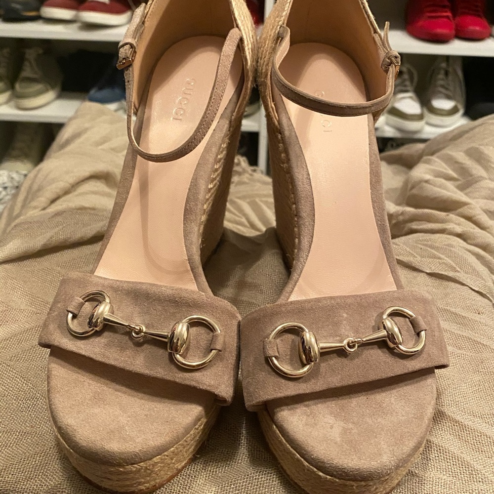 Gucci Platform Espadrilles (Taupe)